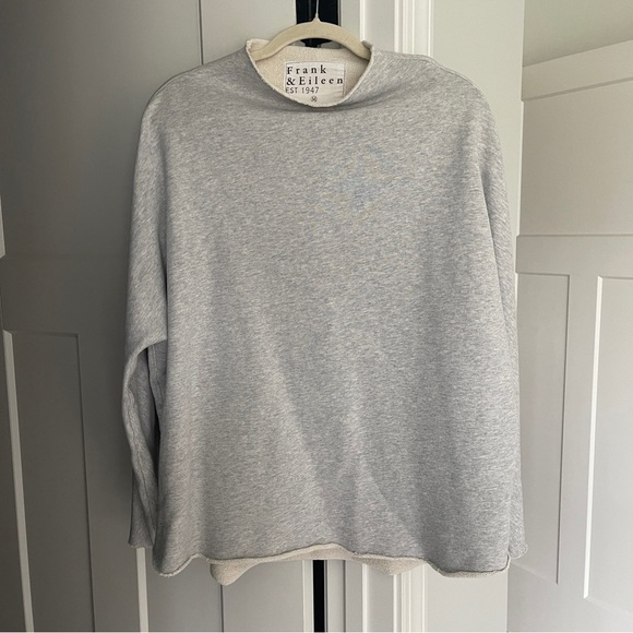 Frank & Eileen EFFIE Long-Sleeve Funnel Neck Capelet Triple Fleece Gray - Picture 2 of 5